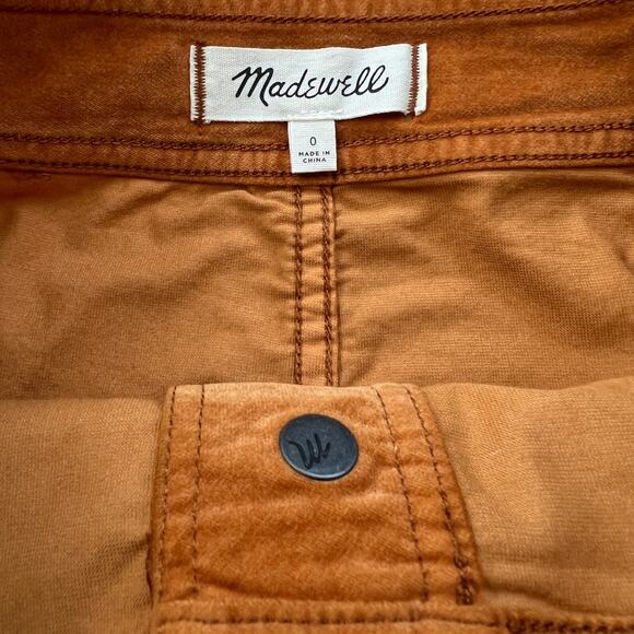 Madewell Button Velvet Skirt in Orange Womens Size 0 - Picture 2 of 9